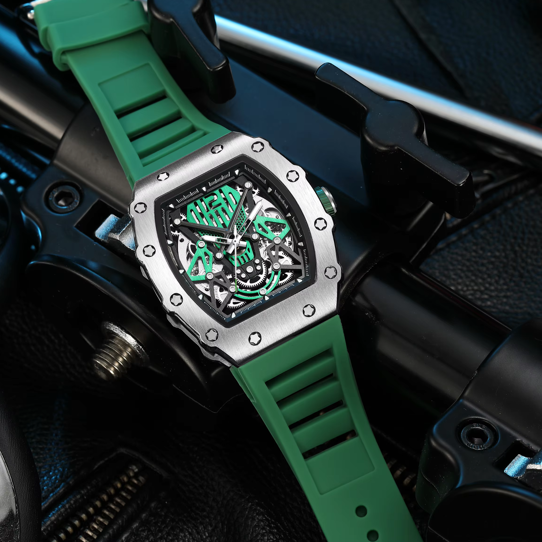 ChronoSport Green – Automatic Skeleton Sports Watch