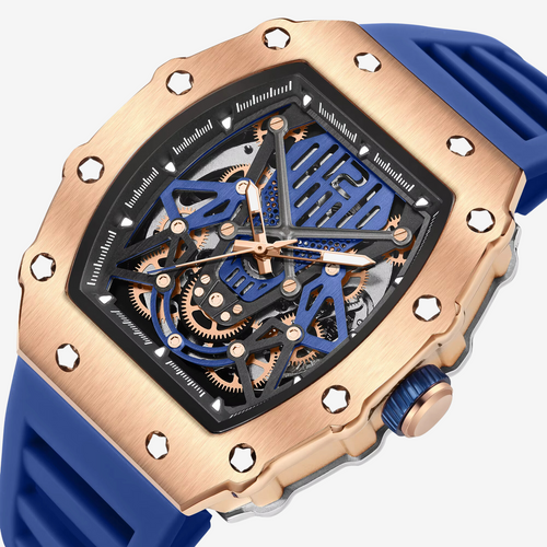 ChronoSport Blue – Automatic Skeleton Sports Watch