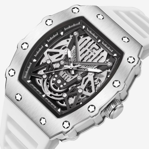 ChronoSport White Dial – Automatic Skeleton Sports Watch