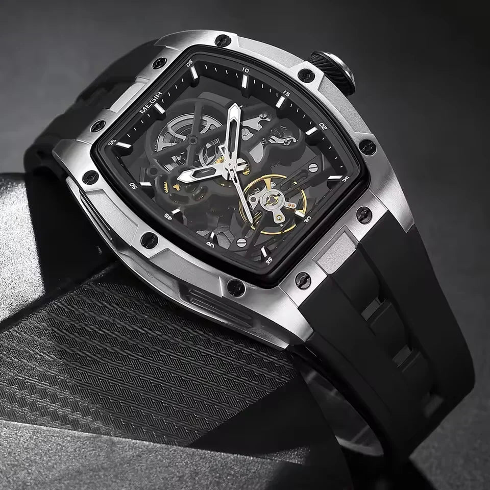 ChronoSport Black – Automatic Skeleton Sports Watch